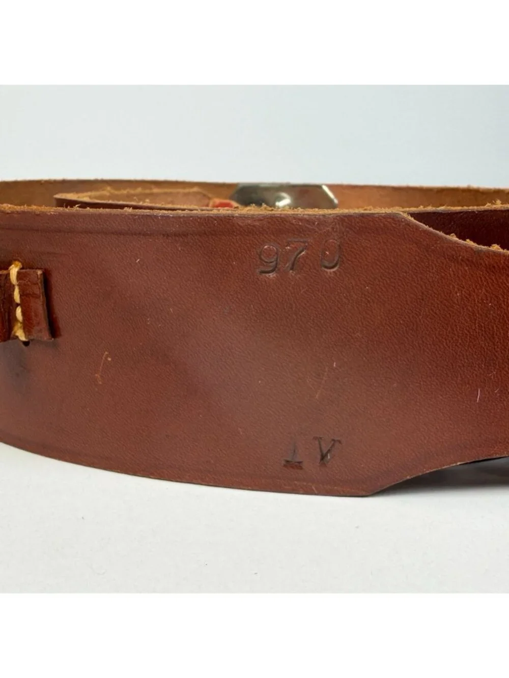 Vintage Red Head Leather Ammo Belt 35 Cartridge Loops North & Judd Buckle Vtg